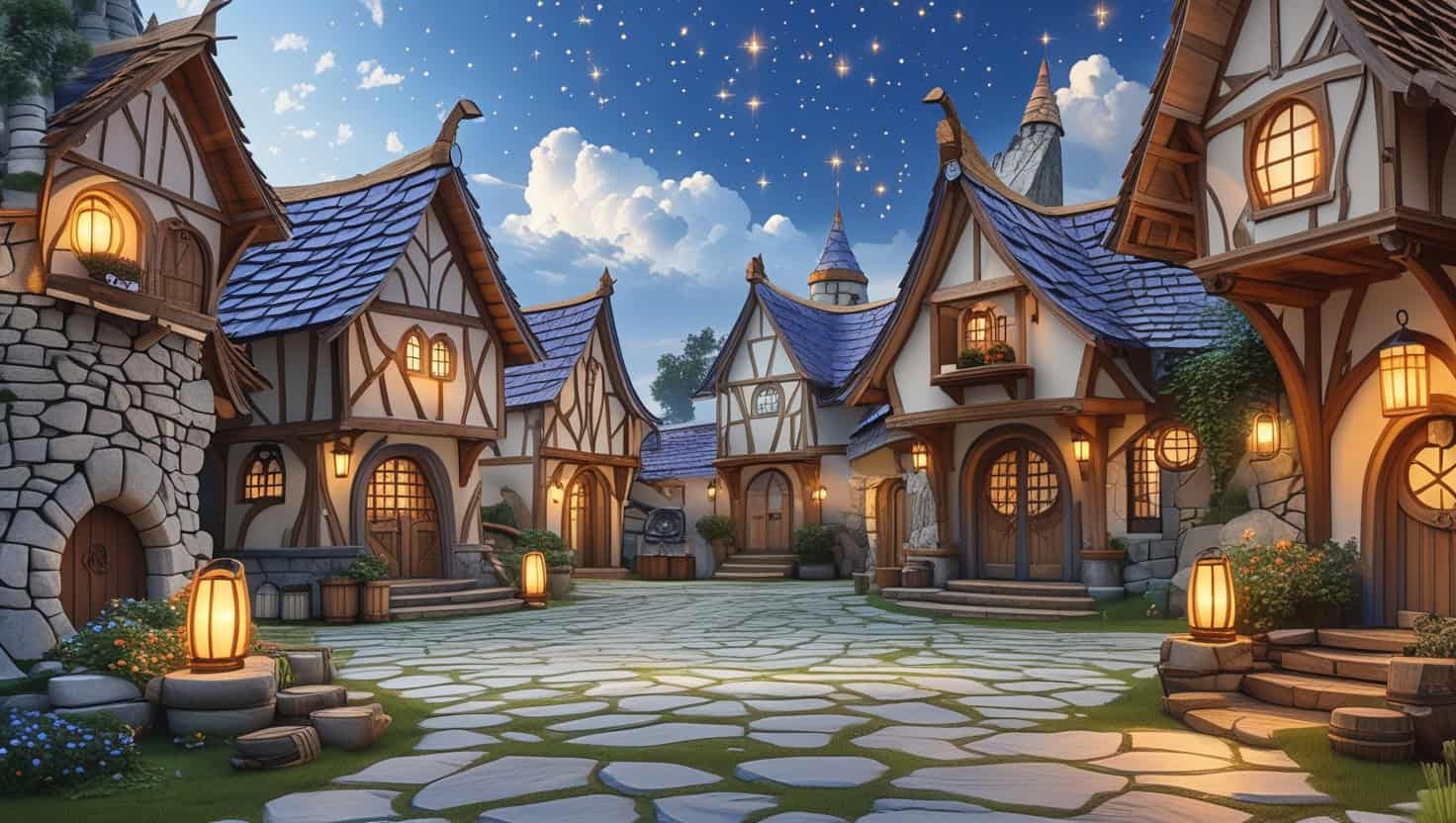 A storybook village by day